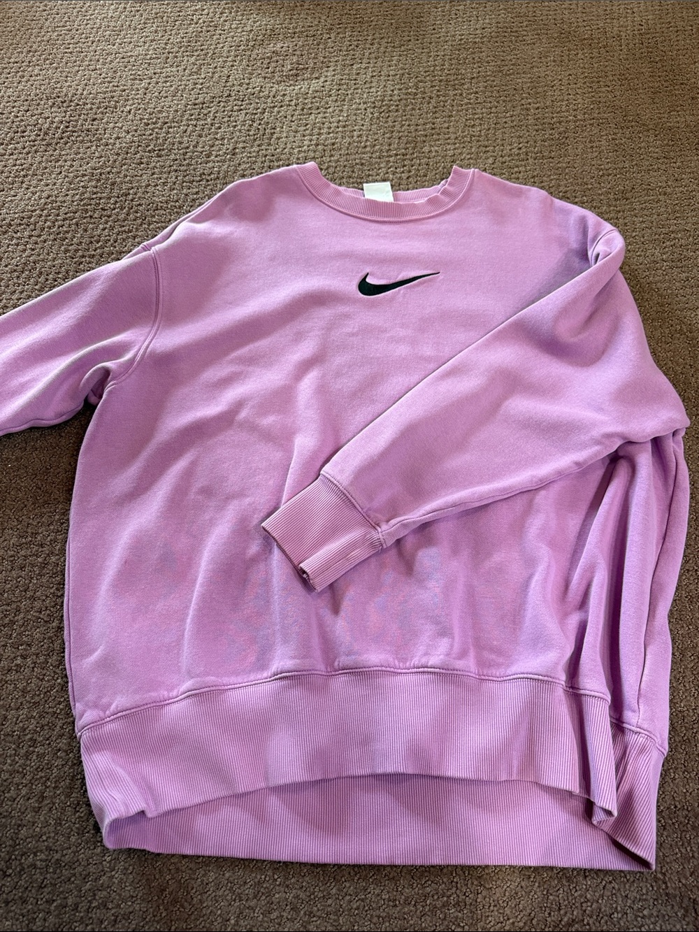 Nike Lavender Crewneck Sweatshirt with Black Swoosh